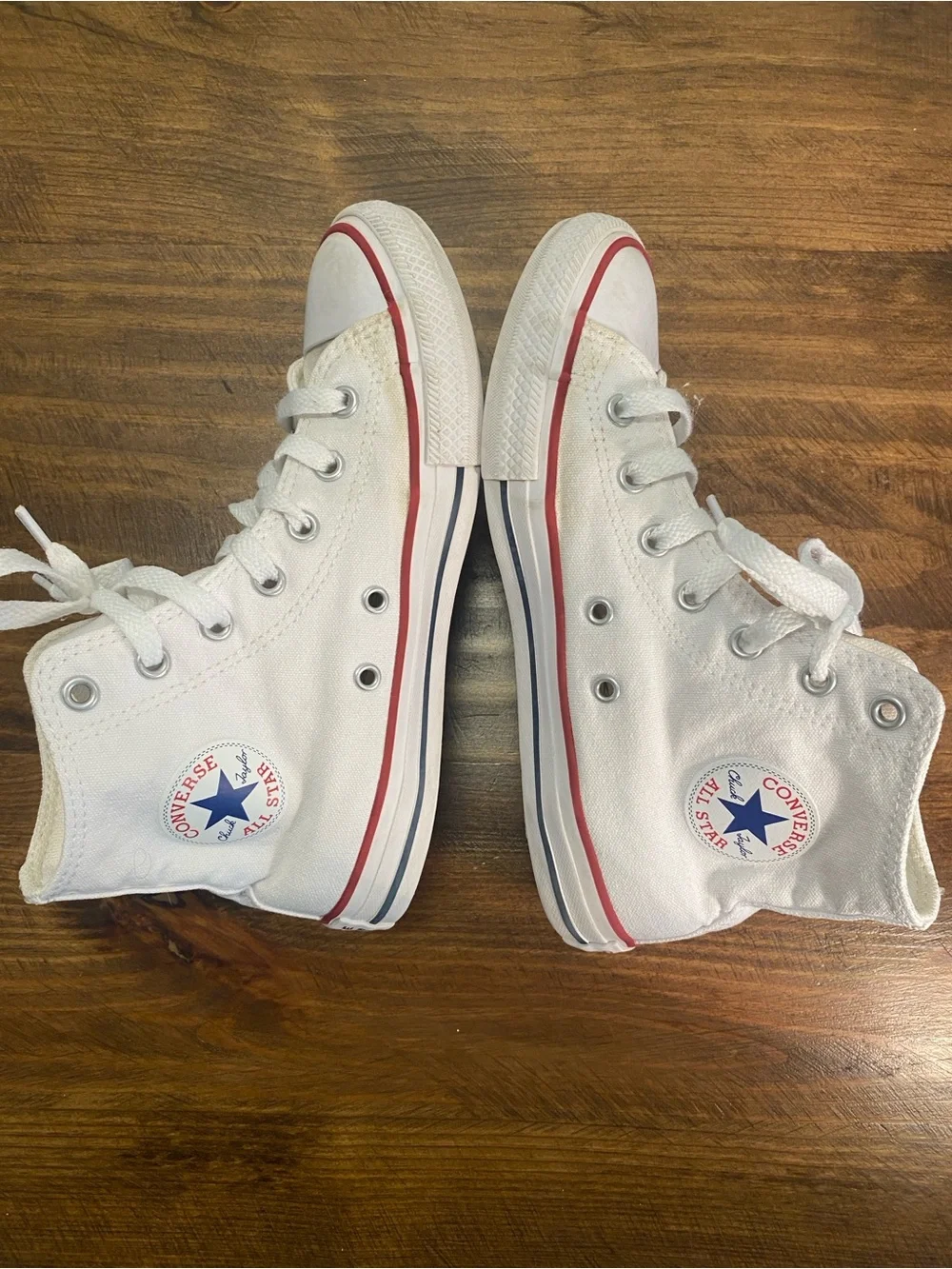 CONVERSE - Kids' White High-Top Canvas Sneakers - Size: Youth US 3